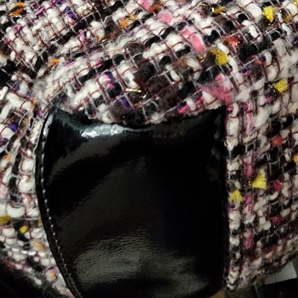 Coach Plaid Wool with Black Patent Leather Trim - Picture 5 of 14